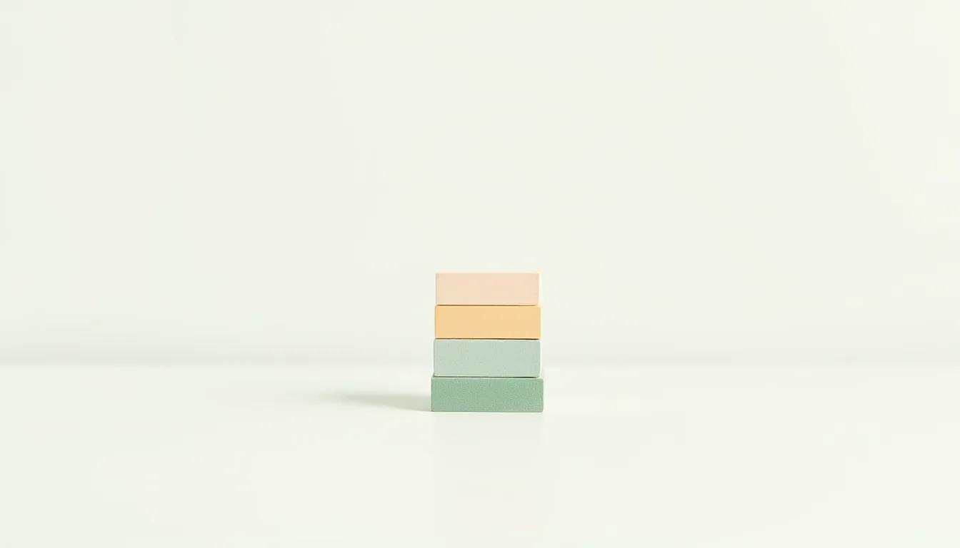 A small stack of colourful building blocks on a light table, as if something of your own is being built