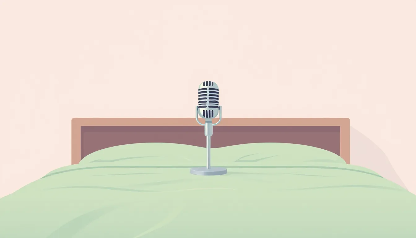 A small retro microphone sitting alone on a bedside table